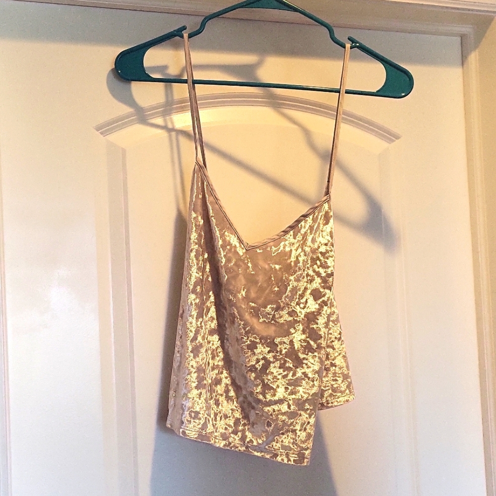 Victoria's Secret velour silver cross strap top